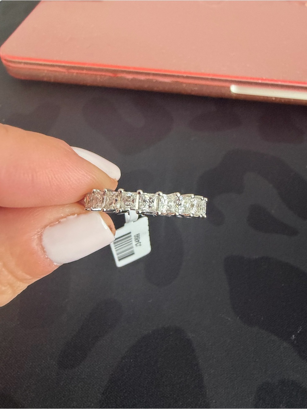Sterling Silver & Moissanite Eternity Band - Size 8 3.63CTW